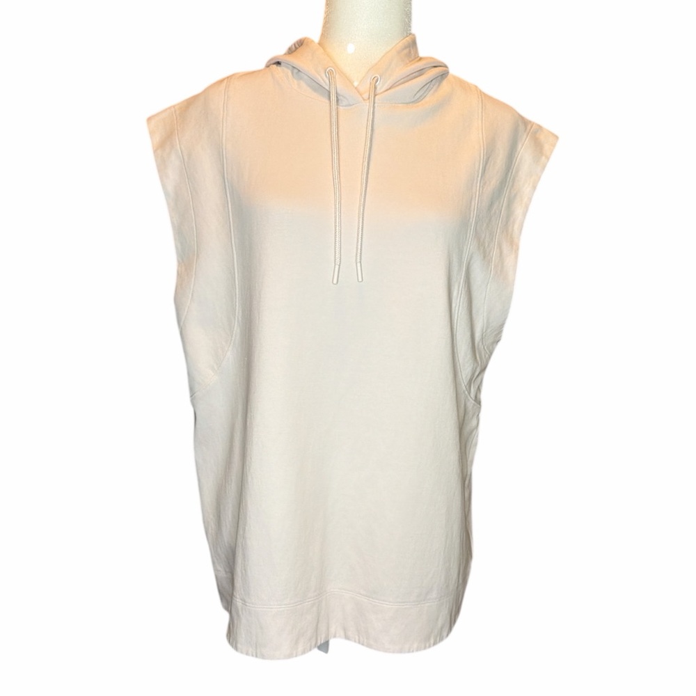 Athleta Cream Retroplush Sleeveless Hoodie Tank - Picture 2 of 6
